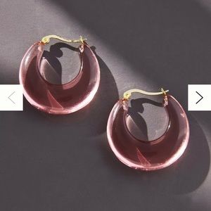 Pink resin hoop earrings